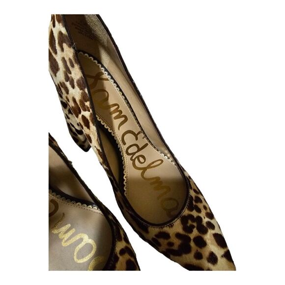 SAM EDELMAN Fur Leopard Print Halston Pumps - Size 6 1/2 - Picture 6 of 8